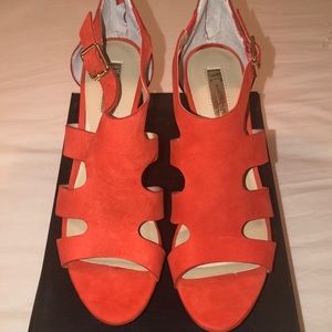 INC Burnt Orange Wedge Sandal NWT Size 11